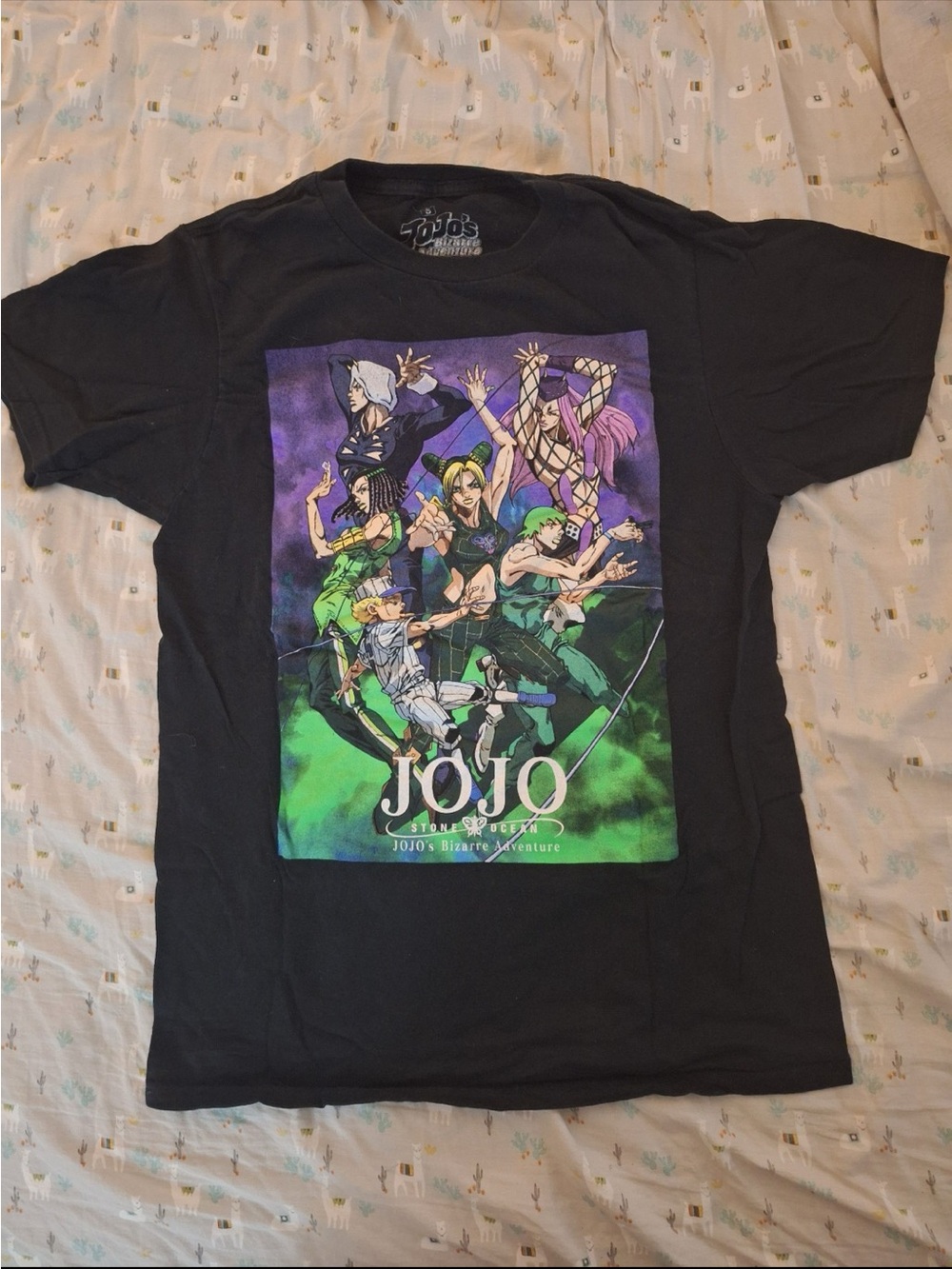 Ripple Junction Black Tee with Purple & Green JoJo Graphic